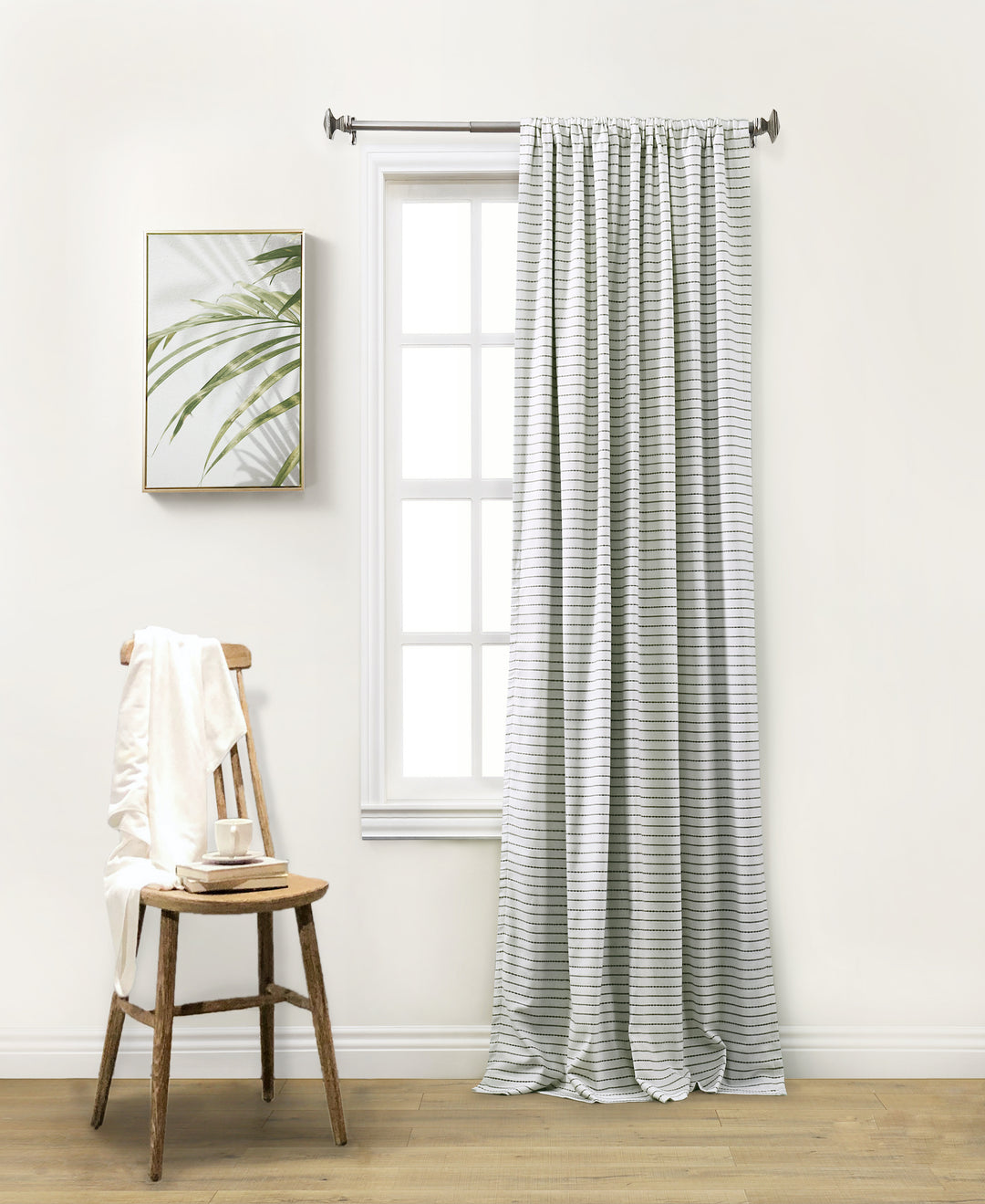 Brizo Cotton Blend Rod Pocket Room Darkening Single Curtain Panel - PoshBlu