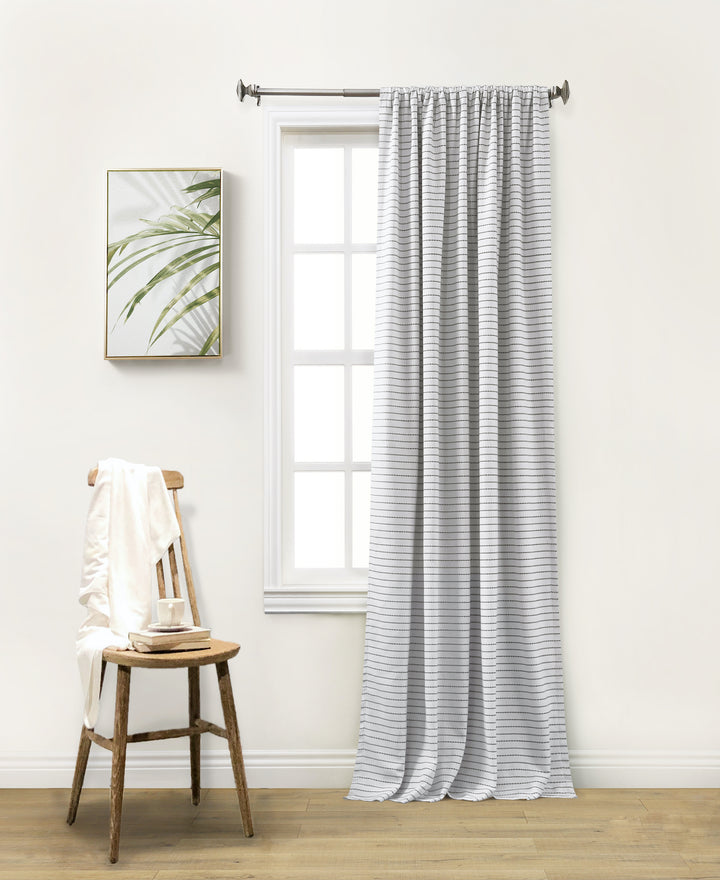 Brizo Cotton Blend Rod Pocket Room Darkening Single Curtain Panel - PoshBlu