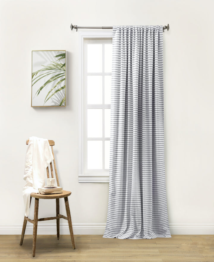 Brizo Cotton Blend Rod Pocket Room Darkening Single Curtain Panel - PoshBlu