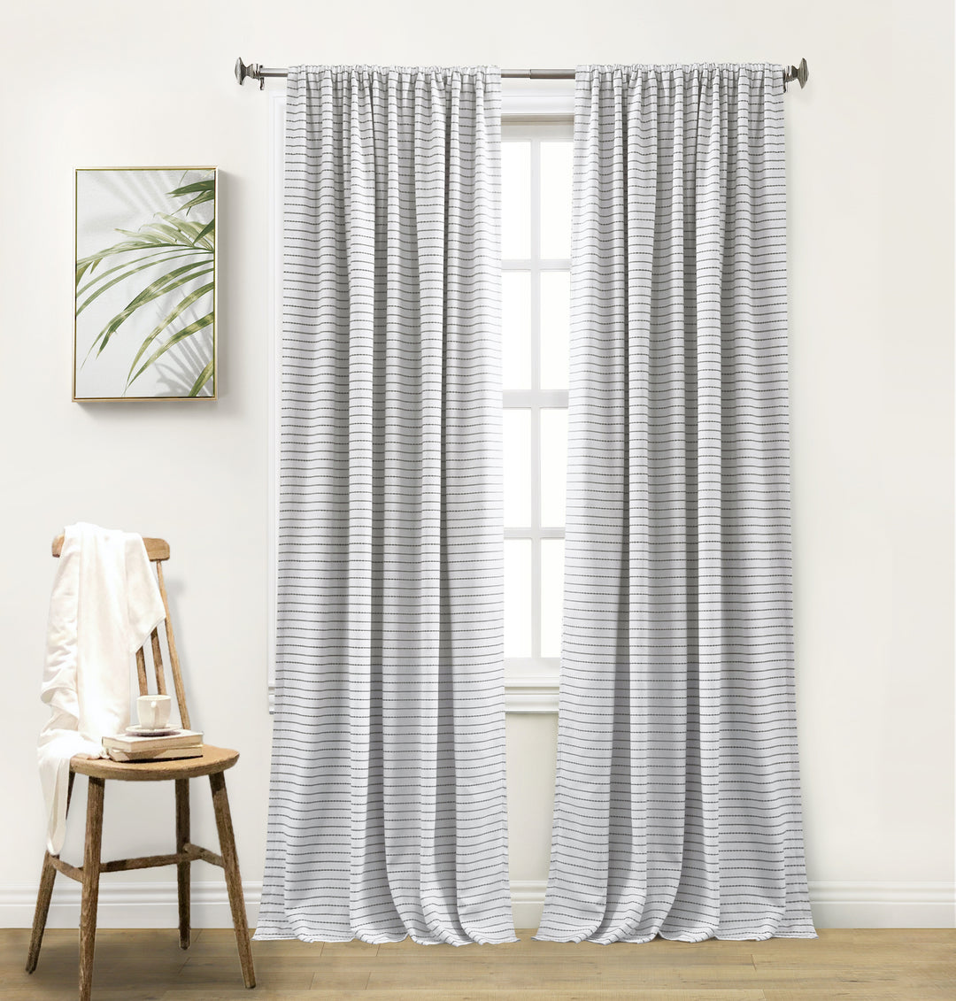 Brizo Cotton Blend Rod Pocket Room Darkening Single Curtain Panel - PoshBlu