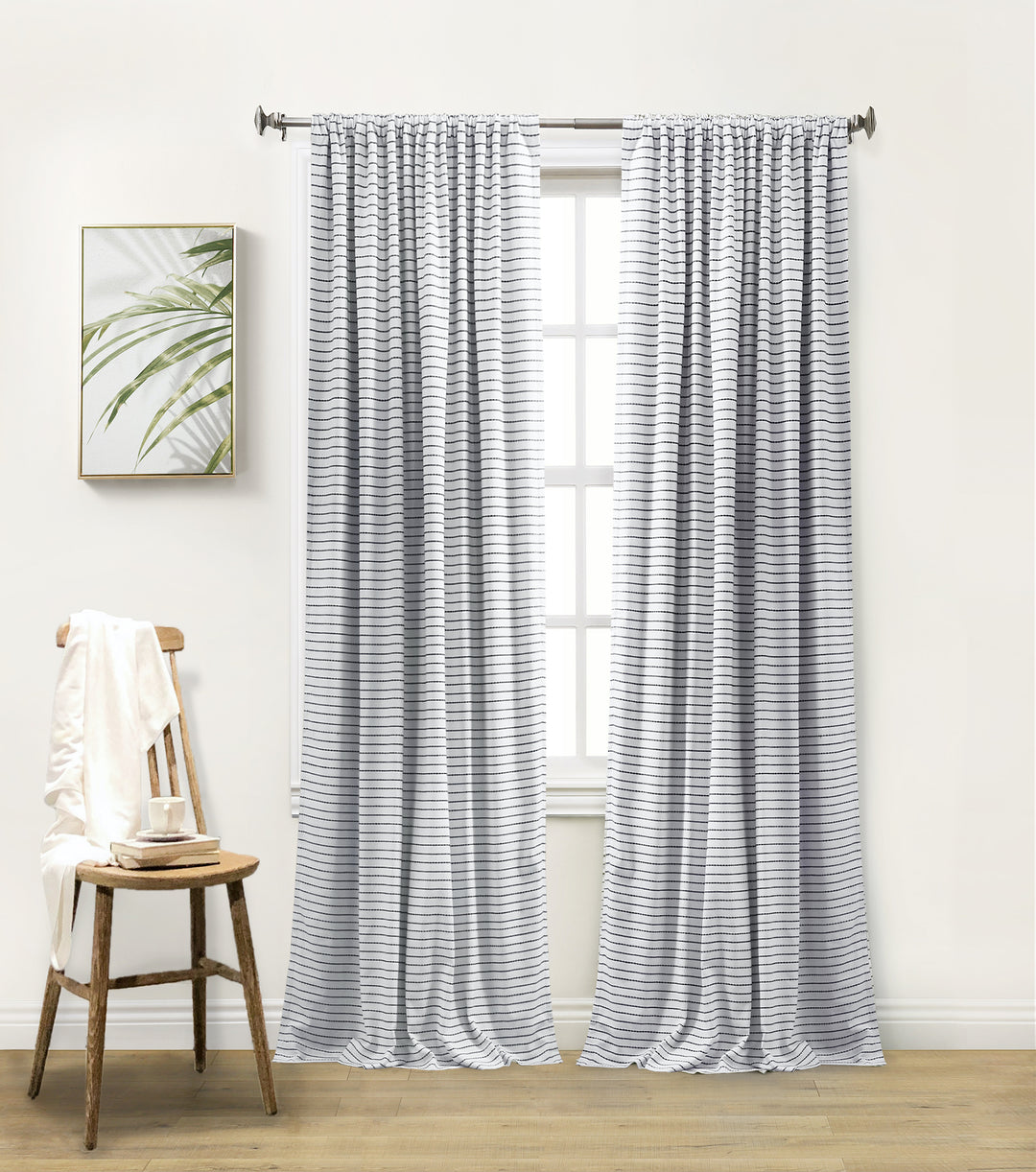 Brizo Cotton Blend Rod Pocket Room Darkening Single Curtain Panel - PoshBlu