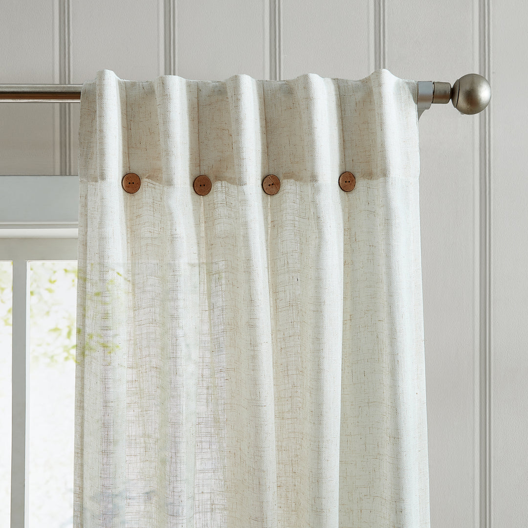 SUN+BLK Grenada Linen Semi-Sheer Curtain Panels - PoshBlu