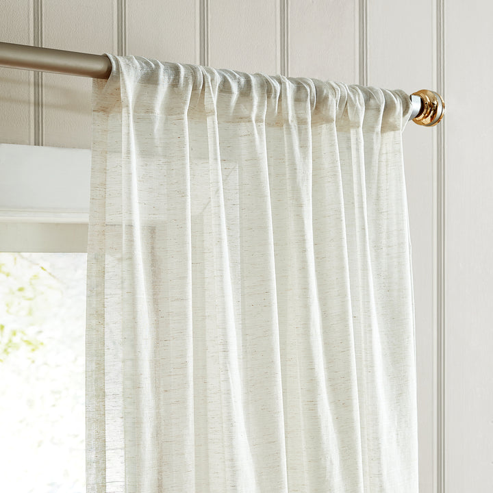 Vandam Linen Blend Sheer Curtain, 1 Panel - PoshBlu