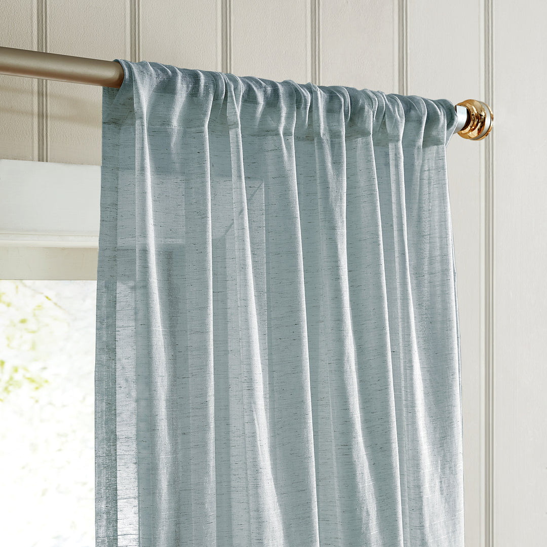 Vandam Linen Blend Sheer Curtain, 1 Panel - PoshBlu