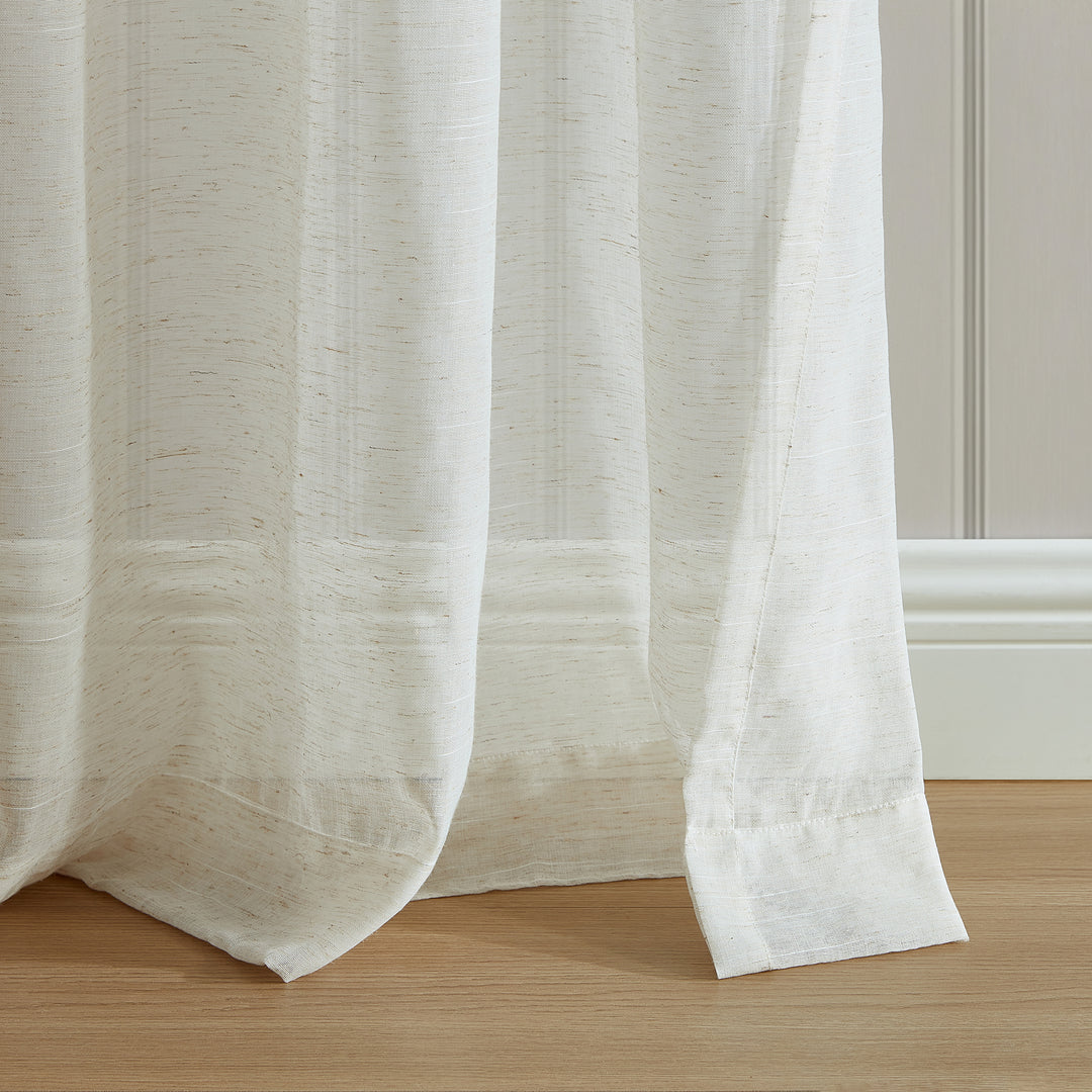 Vandam Linen Blend Sheer Curtain, 1 Panel - PoshBlu