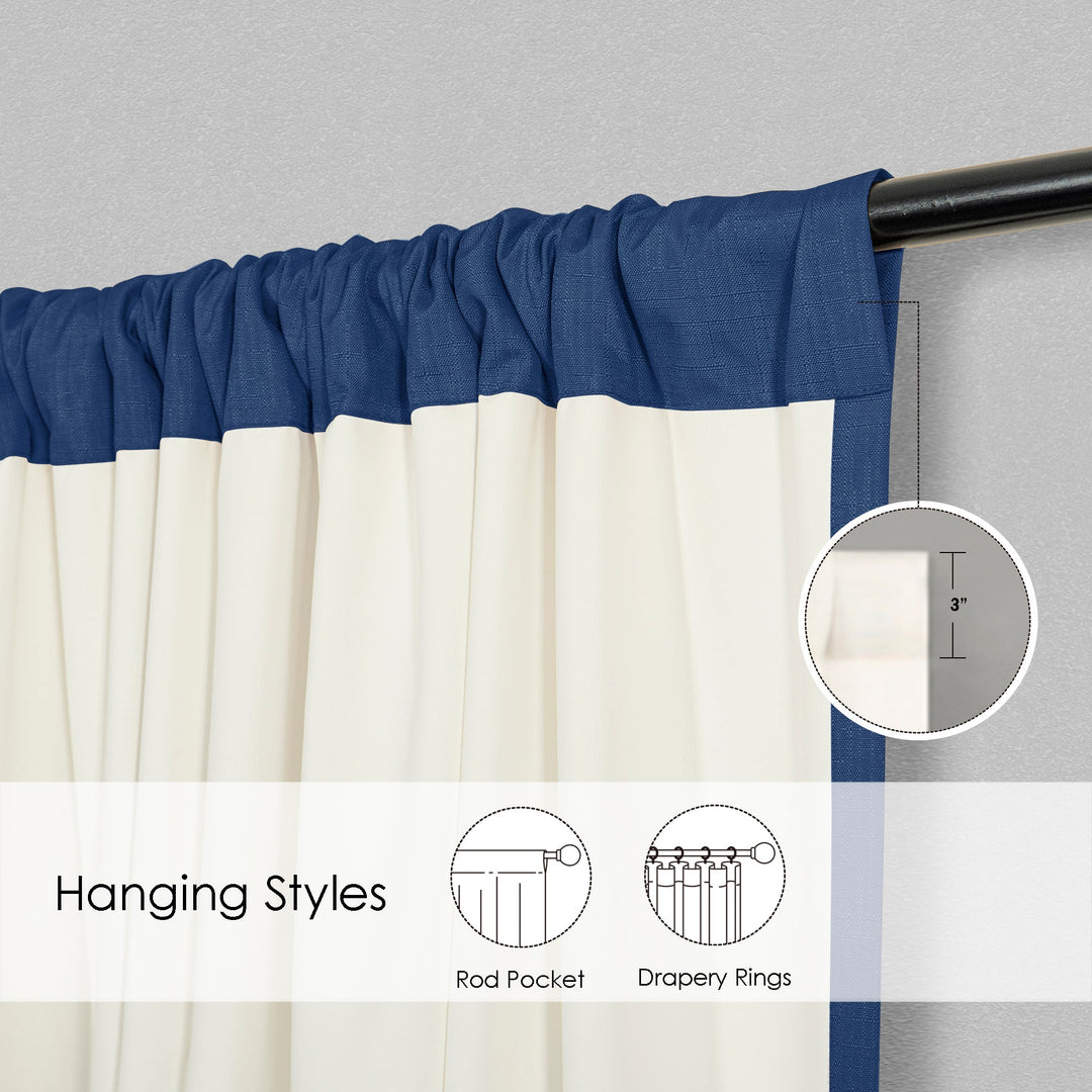 Vanguard Solid Blackout Rod Pocket Curtain Panel Pair - PoshBlu