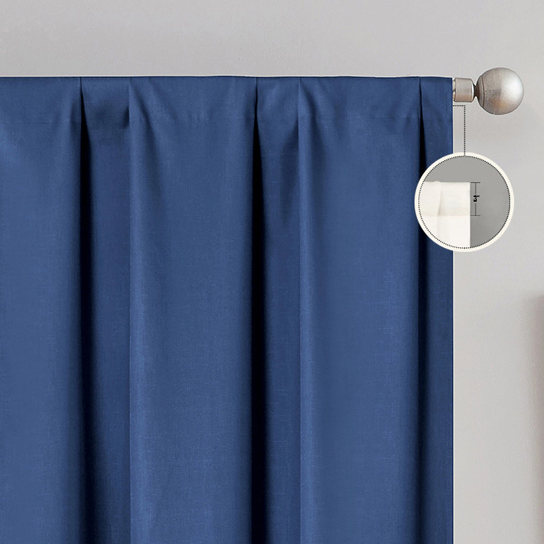 Vanguard Solid Blackout Rod Pocket Curtain Panel Pair - PoshBlu