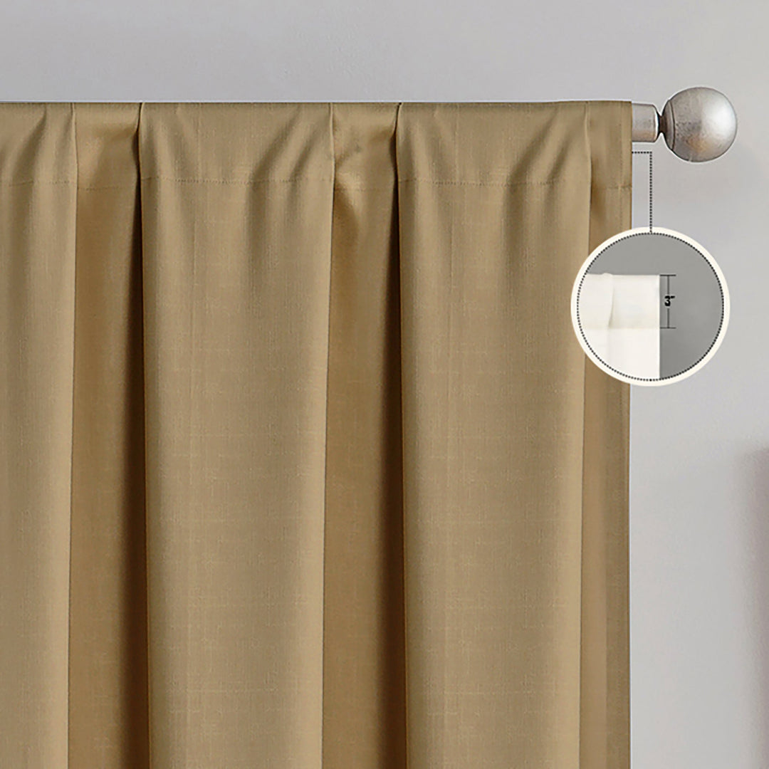 Vanguard Solid Blackout Rod Pocket Curtain Panel Pair - PoshBlu