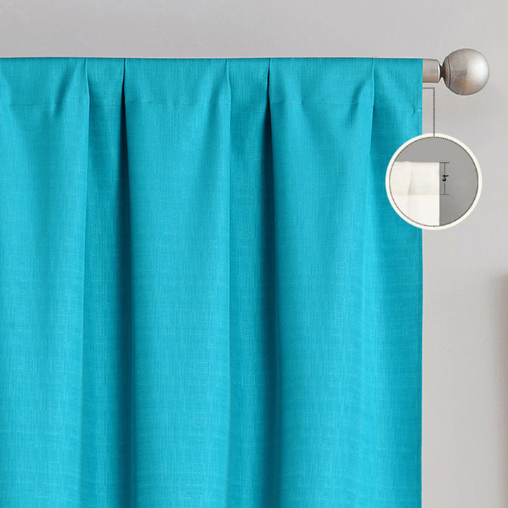 Vanguard Solid Blackout Rod Pocket Curtain Panel Pair - PoshBlu