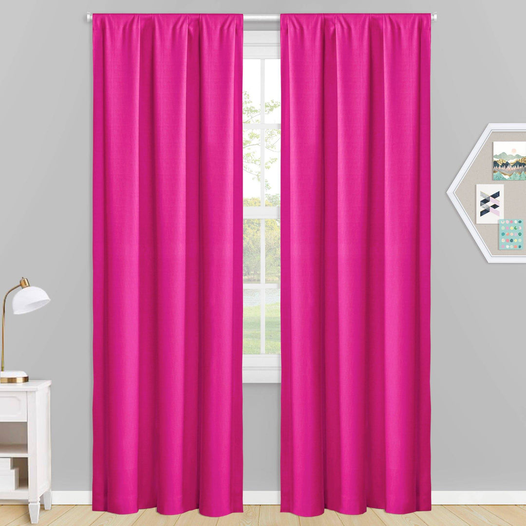 Vanguard Solid Blackout Rod Pocket Curtain Panel Pair - PoshBlu