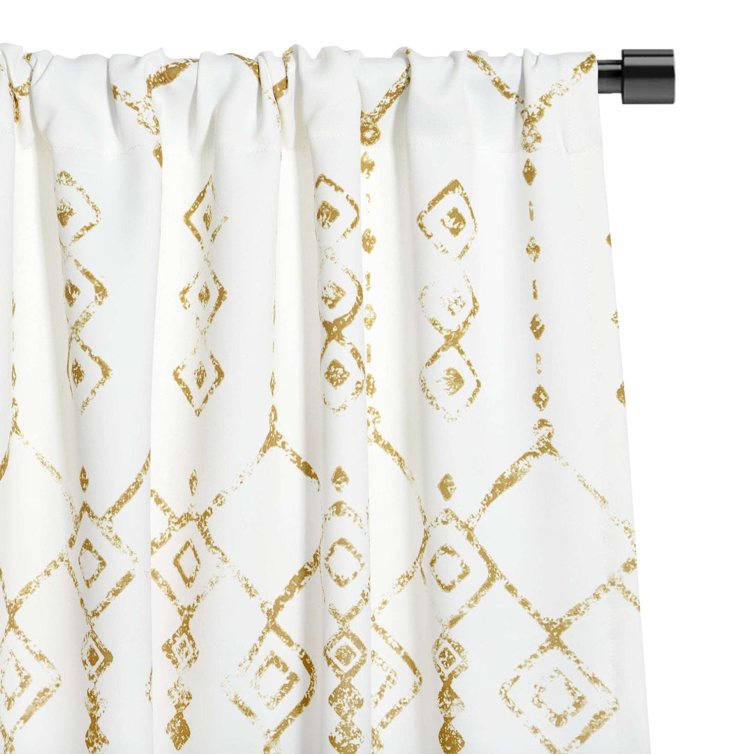 Fez Boho Room Darkening Rod Pocket Curtain, 1 Panel - PoshBlu