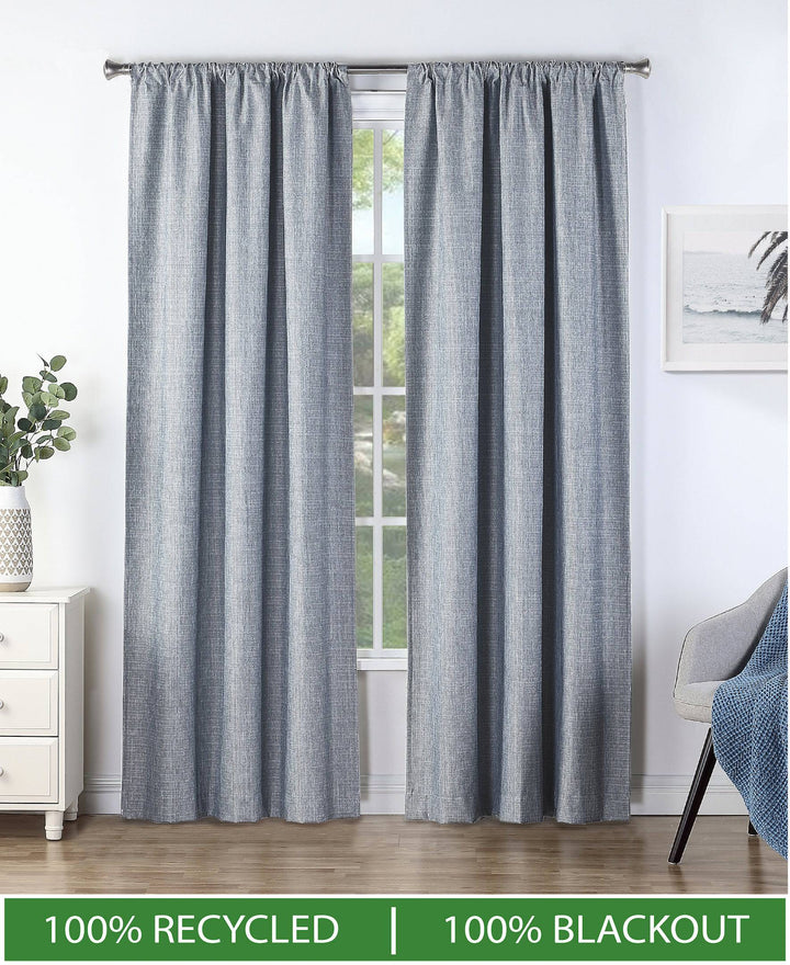 SUN+BLK 100% Recycled Total Blackout Curtains 2-Pack - PoshBlu