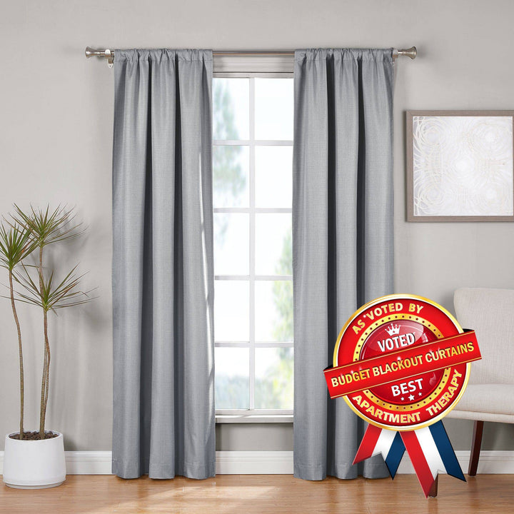 SUN+BLK 100% Recycled Total Blackout Curtains 2-Pack - PoshBlu