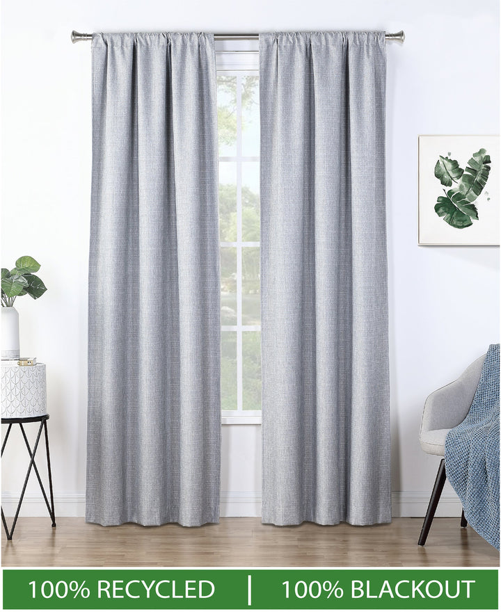 SUN+BLK Ecologee 100% Recycled Total Blackout Curtains 2-Pack - PoshBlu