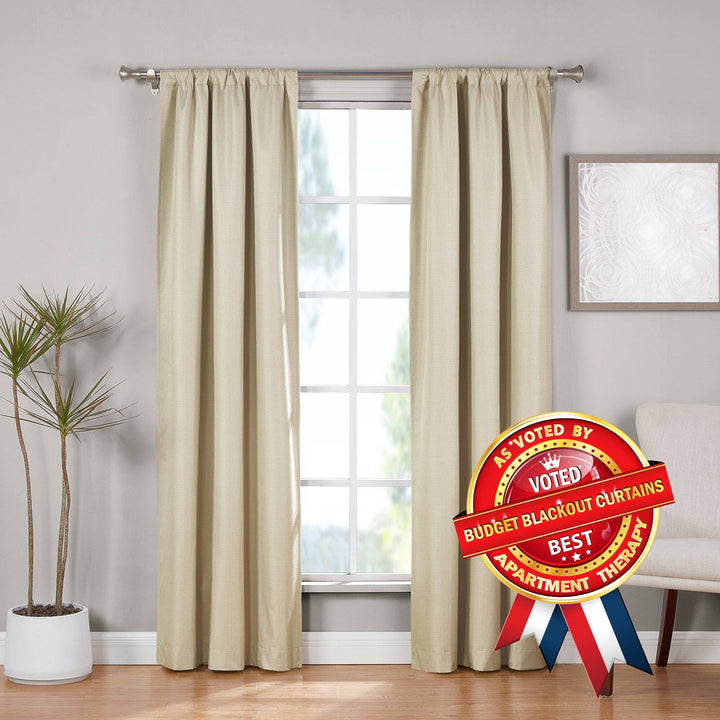 SUN+BLK Ecologee 100% Recycled Total Blackout Curtains 2-Pack - PoshBlu