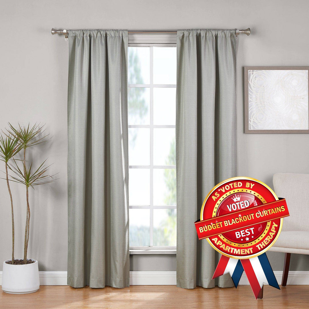 SUN+BLK Ecologee 100% Recycled Total Blackout Curtains 2-Pack - PoshBlu