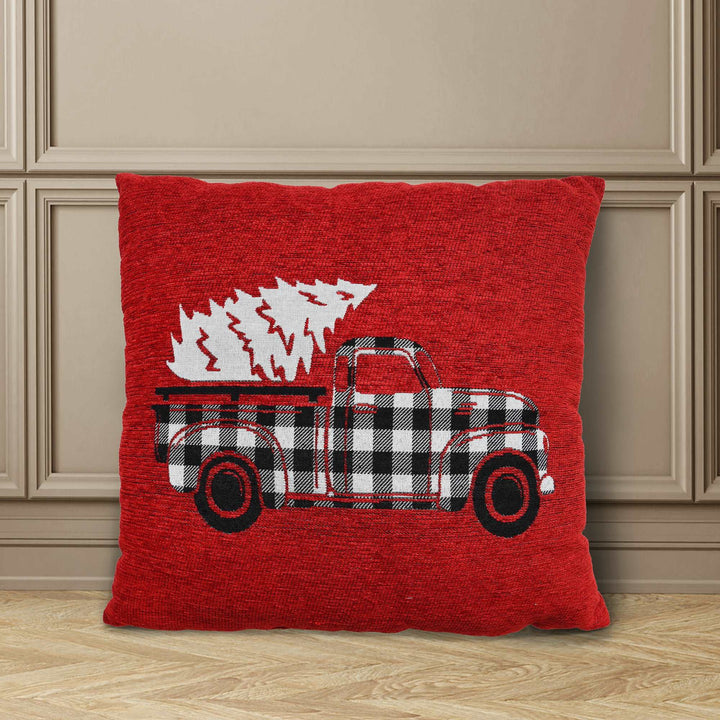 Farmhouse Truck Christmas Tree Pillow - PoshBlu