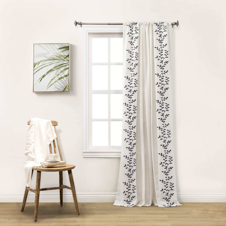 Marbury Embroidered Room Darkening Curtain Panel - PoshBlu