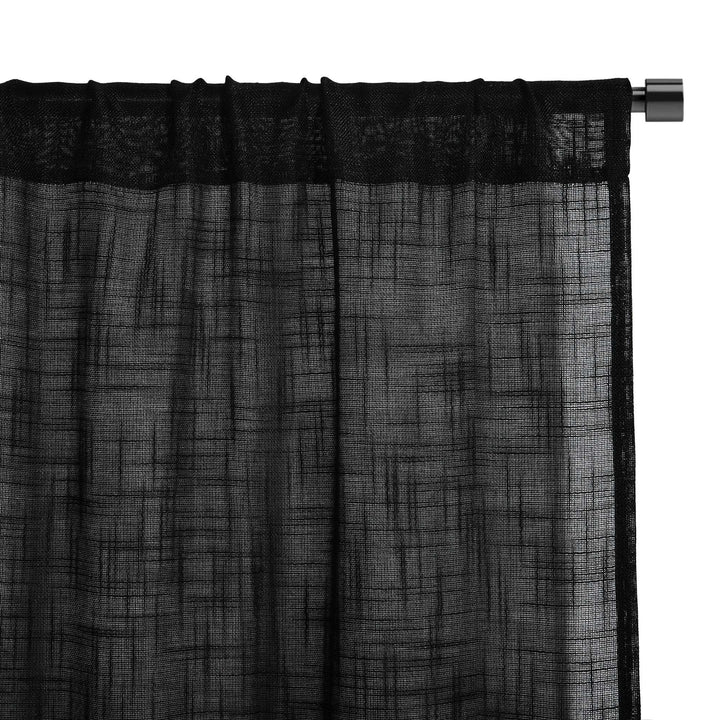 Jolene Open-Weave Semi Sheer Single Curtain Panel - PoshBlu