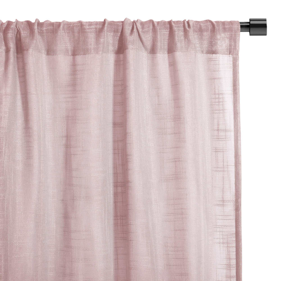 Jolene Open-Weave Semi Sheer Single Curtain Panel - PoshBlu