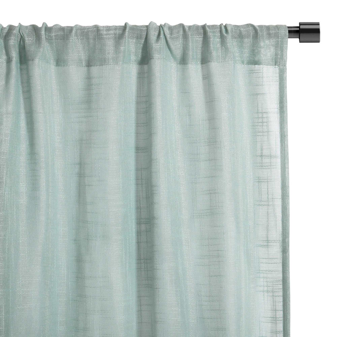 Jolene Open-Weave Semi Sheer Single Curtain Panel - PoshBlu