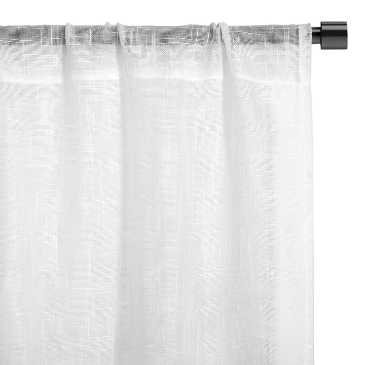 Jolene Open-Weave Semi Sheer Single Curtain Panel - PoshBlu