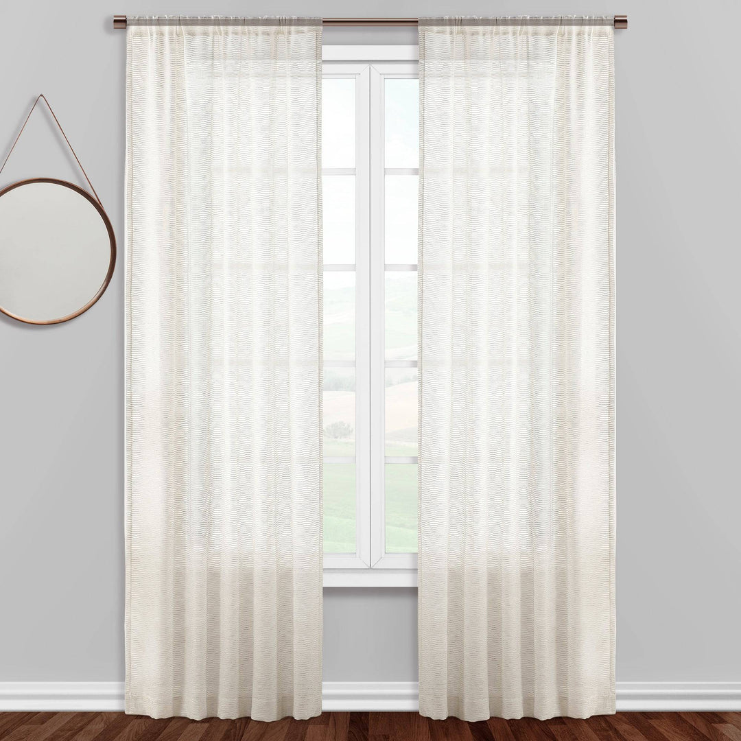 Venezia Linen Blend Semi Sheer Single Curtain Panel - PoshBlu