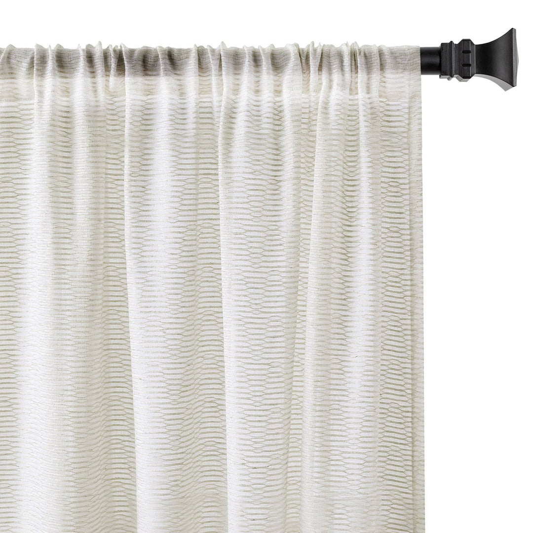 Venezia Linen Blend Semi Sheer Single Curtain Panel - PoshBlu