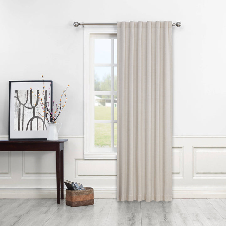 Santos Cotton Blend Total Blackout Single Curtain Panel - PoshBlu