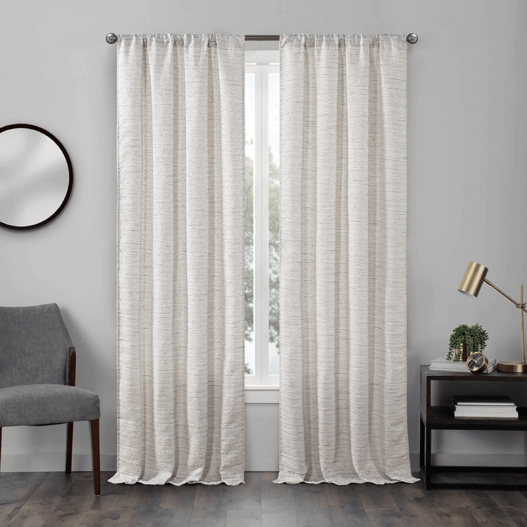 Brewster Jacquard Light Filtering Curtain, 2 Panels - PoshBlu