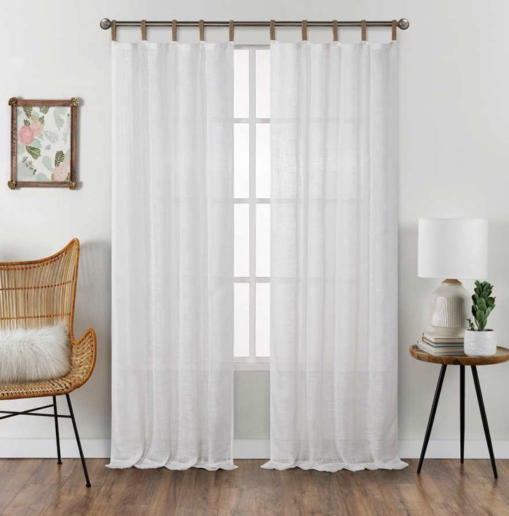 Concord Polyester Semi Sheer Curtain Panel Pair - PoshBlu