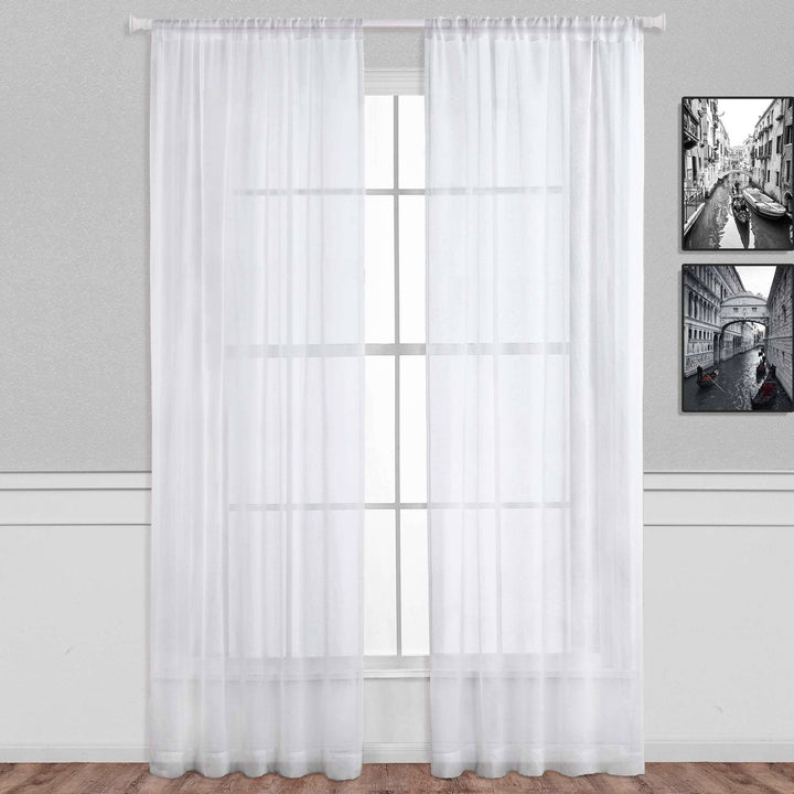 Cosmo Linen Sheer Light Filtering Single Curtain Panel - PoshBlu