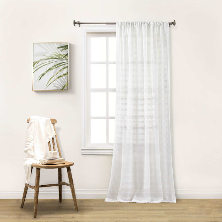 Hastings Linen Blend Semi Sheer Curtain Panel - PoshBlu