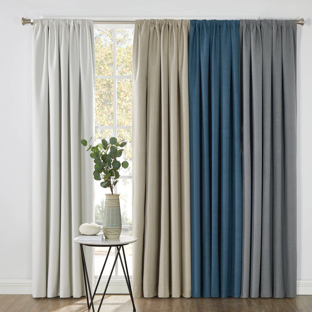 SUN+BLK Bradley Thermal Insulated Rod Pocket Total Blackout Curtain, 1 Panel - PoshBlu