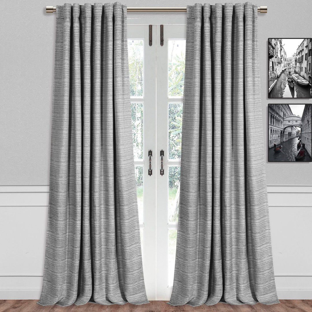 Swenson Textured Lined Blackout Curtain, 1 Panel - PoshBlu