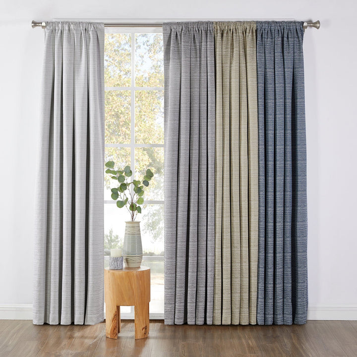 Swenson Textured Lined Blackout Curtain, 1 Panel - PoshBlu